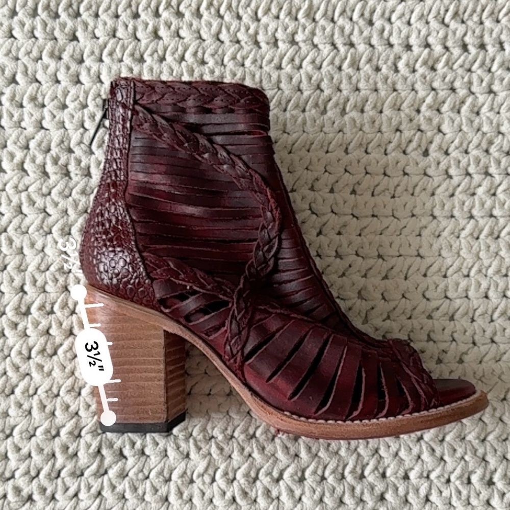 Freebird by Steven Burgundy Cutout Ankle Boots - Picture 7 of 7